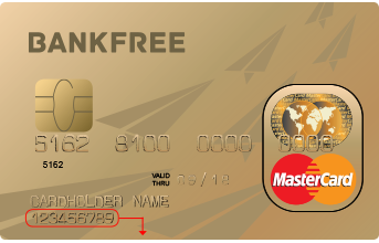 The token is located under your name on the BankFree card